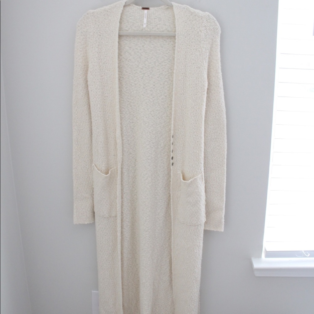 FREE PEOPLE Maxi Cardigan Ivory White XS